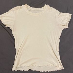 J. Galt Yellow Lettuce Trim Crop Top